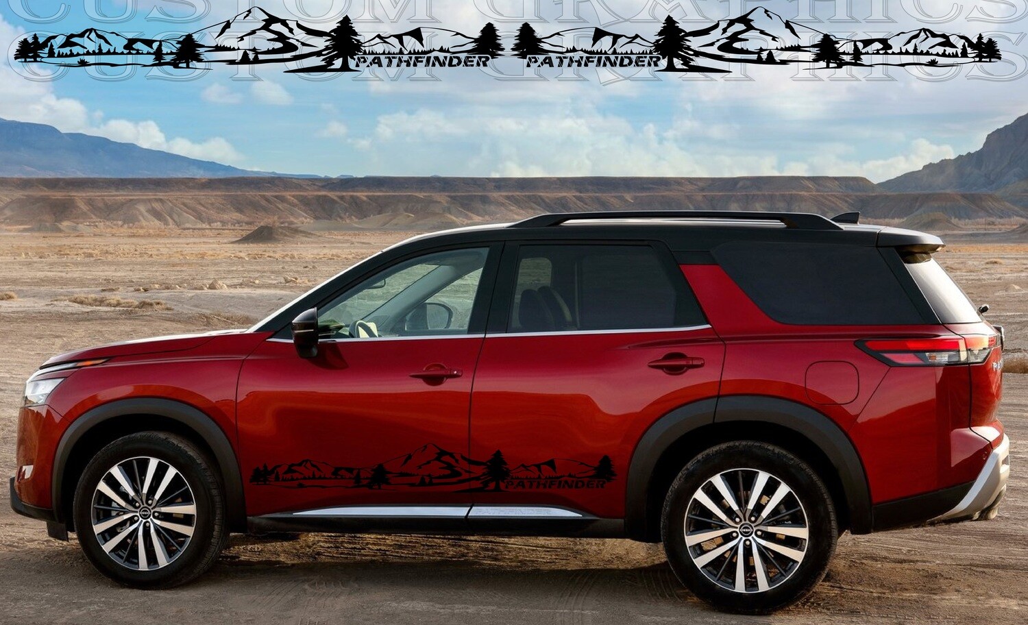 Side door vinyl decal sticker Compatible with Pathfinder 2023