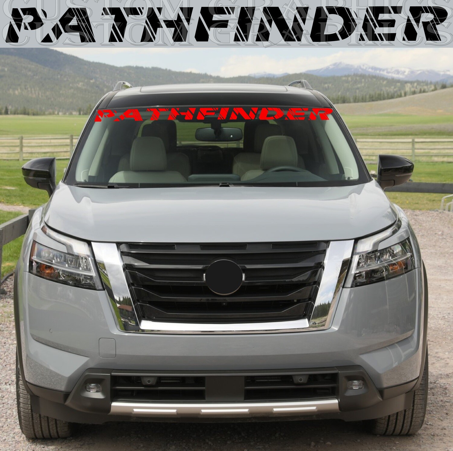 Front Glass Vinyl Decal Custom Stickers Graphic kit Compatible with Pathfinder 2023