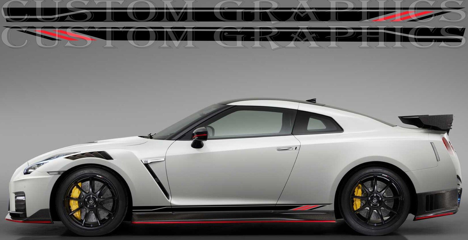 Side Stripe Decal Graphic Sticker Kit Compatible with GT-R T spec 2022