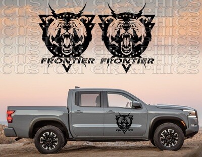 Set of Racing Side Stripes Decal Sticker Graphic Compatible with Nissan Frontier Pro-4x 2022