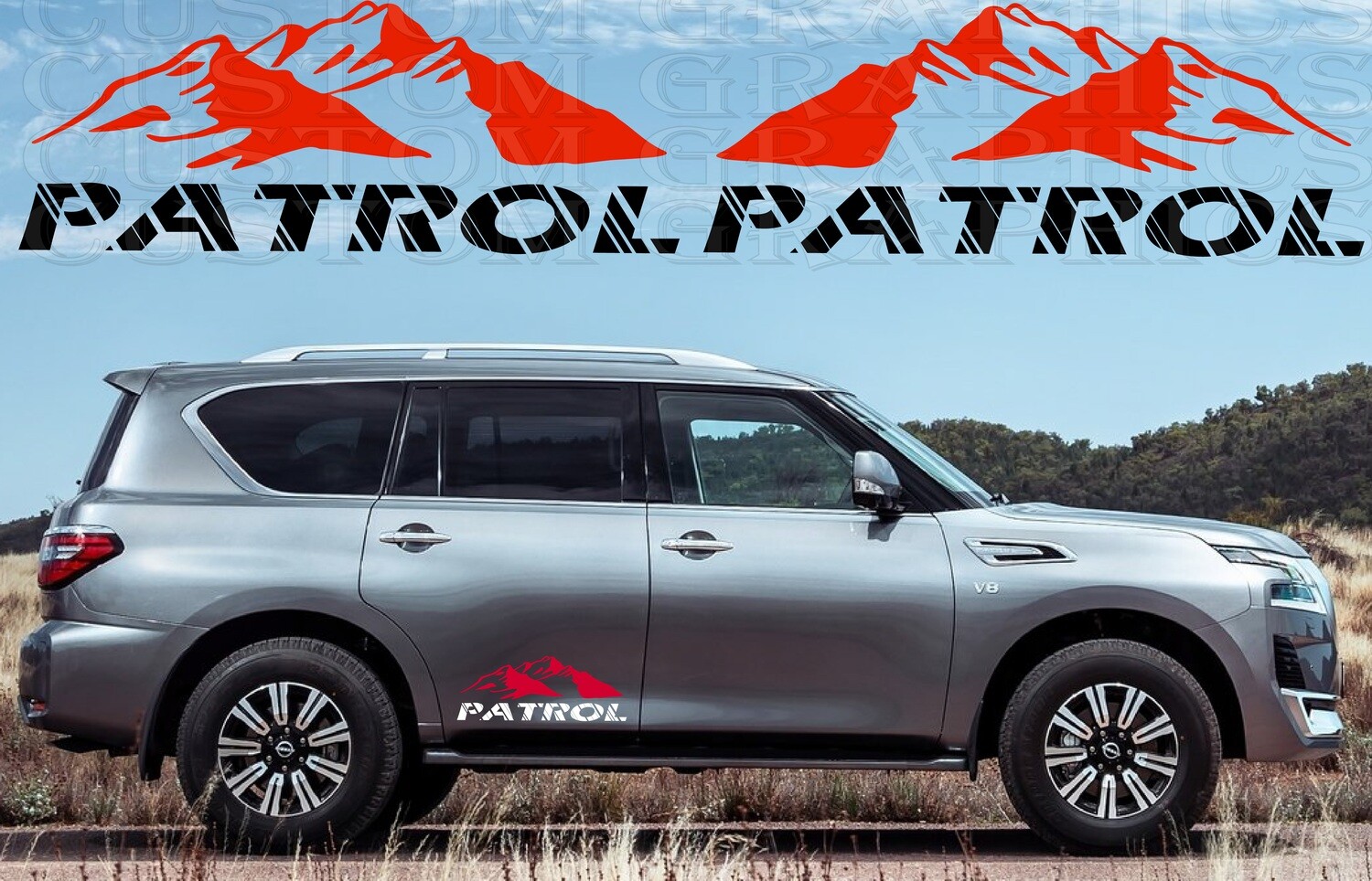 2x body decals side stripe sticker Compatible with Nissan Patrol 2022