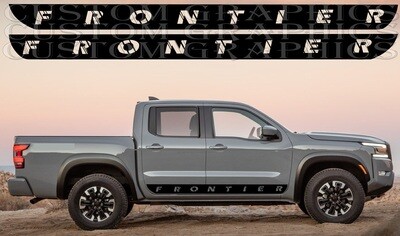 2X Side door stripe vinyl decal graphic sticker Kit Compatible with Nissan Frontier Pro-4x 2022