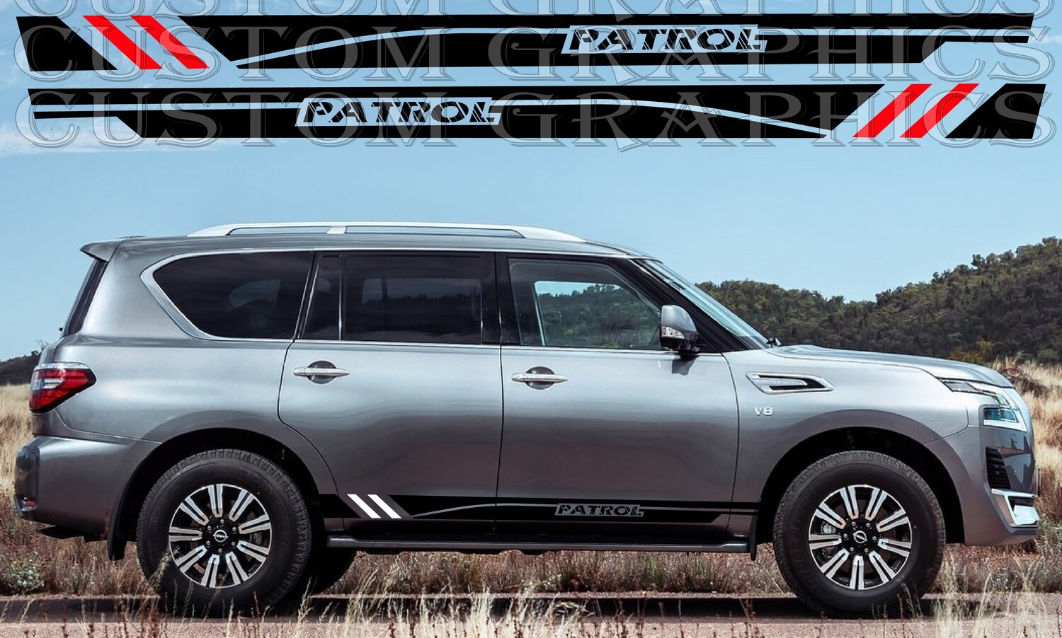 Custom Auto Vinyl Graphics Compatible with Nissan Patrol 2022