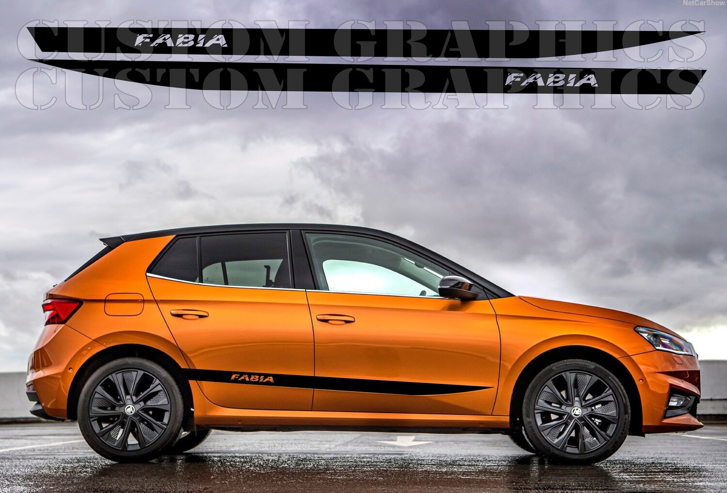 Decal Graphic Sticker Door Sport Stripe Kit Compatible with Fabia 2022