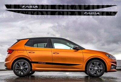 Decal Graphic Sticker Door Sport Stripe Kit Compatible with Fabia 2022