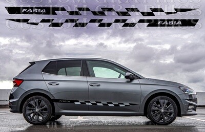 Pair of Sport Side Stripes Decal Sticker Vinyl Compatible with Fabia 2022