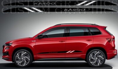 Pair of Sport Side Stripes Decal Sticker Vinyl Compatible with Karoq 2022