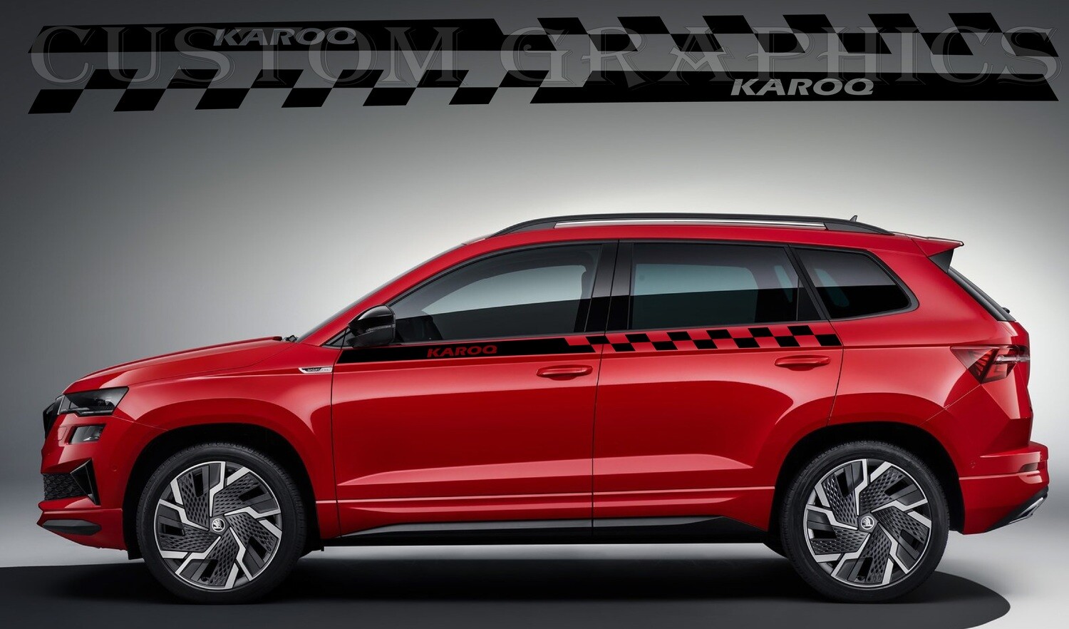 Side Door Stripe Custom kit Stickers Set Kit Compatible with Karoq 2022