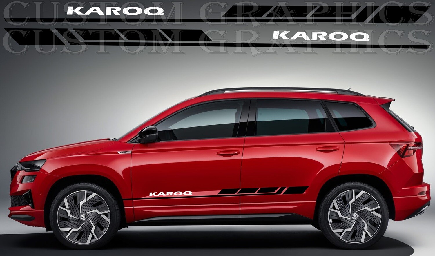 Side Stripe Decal Graphic Sticker Kit Compatible with Karoq 2022