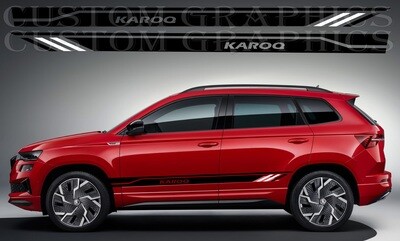 2X Side door stripe vinyl decal graphic sticker Kit Compatible with Karoq 2022
