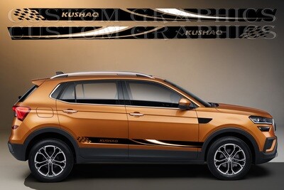 Custom Auto Vinyl Graphics Compatible with Kushaq 2022