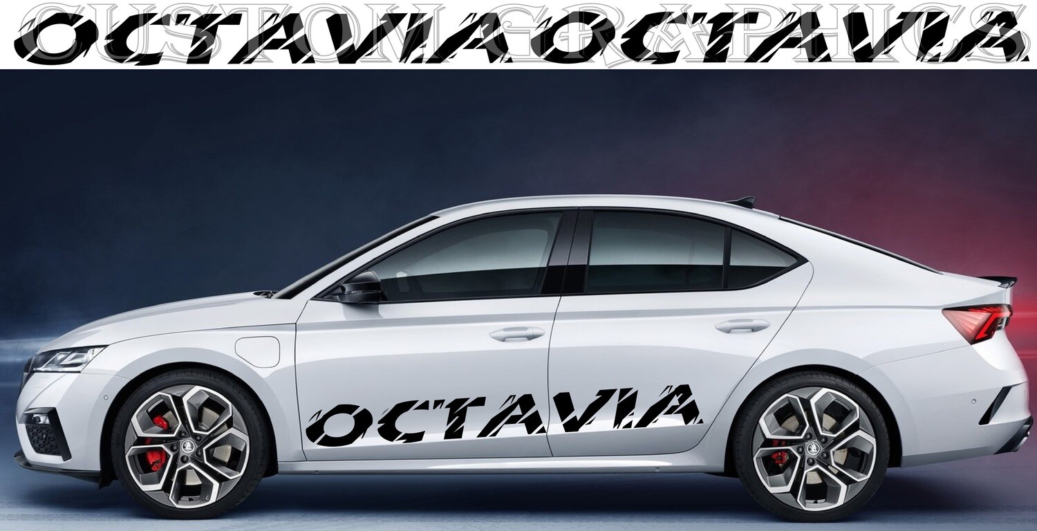 Pair of Sport Side Stripes Decal Sticker Vinyl Compatible with Octavia RS 2020