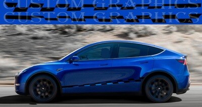 Decal Graphic Sticker Door Sport Stripe Kit Compatible with Model Y