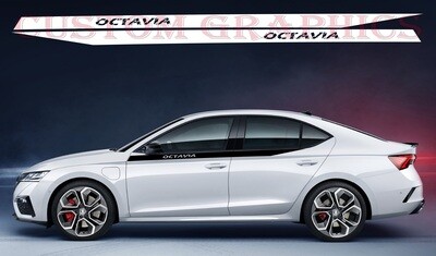 Decal Graphic Sticker Door Sport Stripe Kit Compatible with Octavia RS 2020