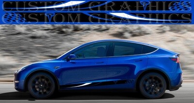 Pair of Sport Side Stripes Decal Sticker Vinyl Compatible with Model Y