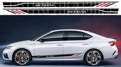 Side Door Stripe Custom kit Stickers Set Kit Compatible with Octavia RS 2020