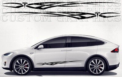 Side Stripe Decal Graphic Sticker Kit Compatible with Model X
