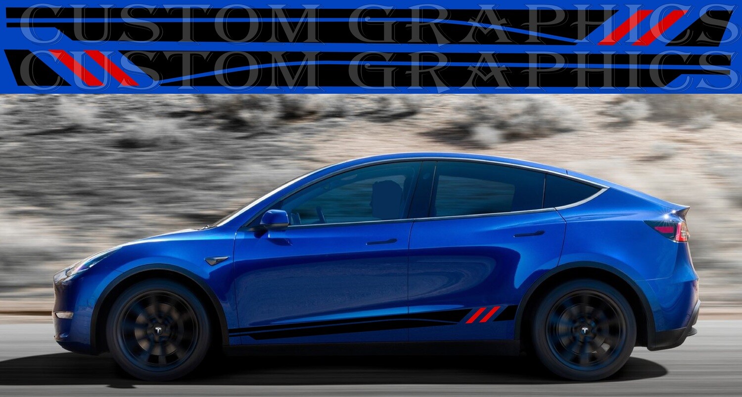 Side Door Stripe Custom kit Stickers Set Kit Compatible with Model Y