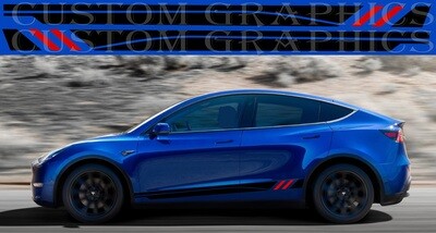 Side Door Stripe Custom kit Stickers Set Kit Compatible with Model Y