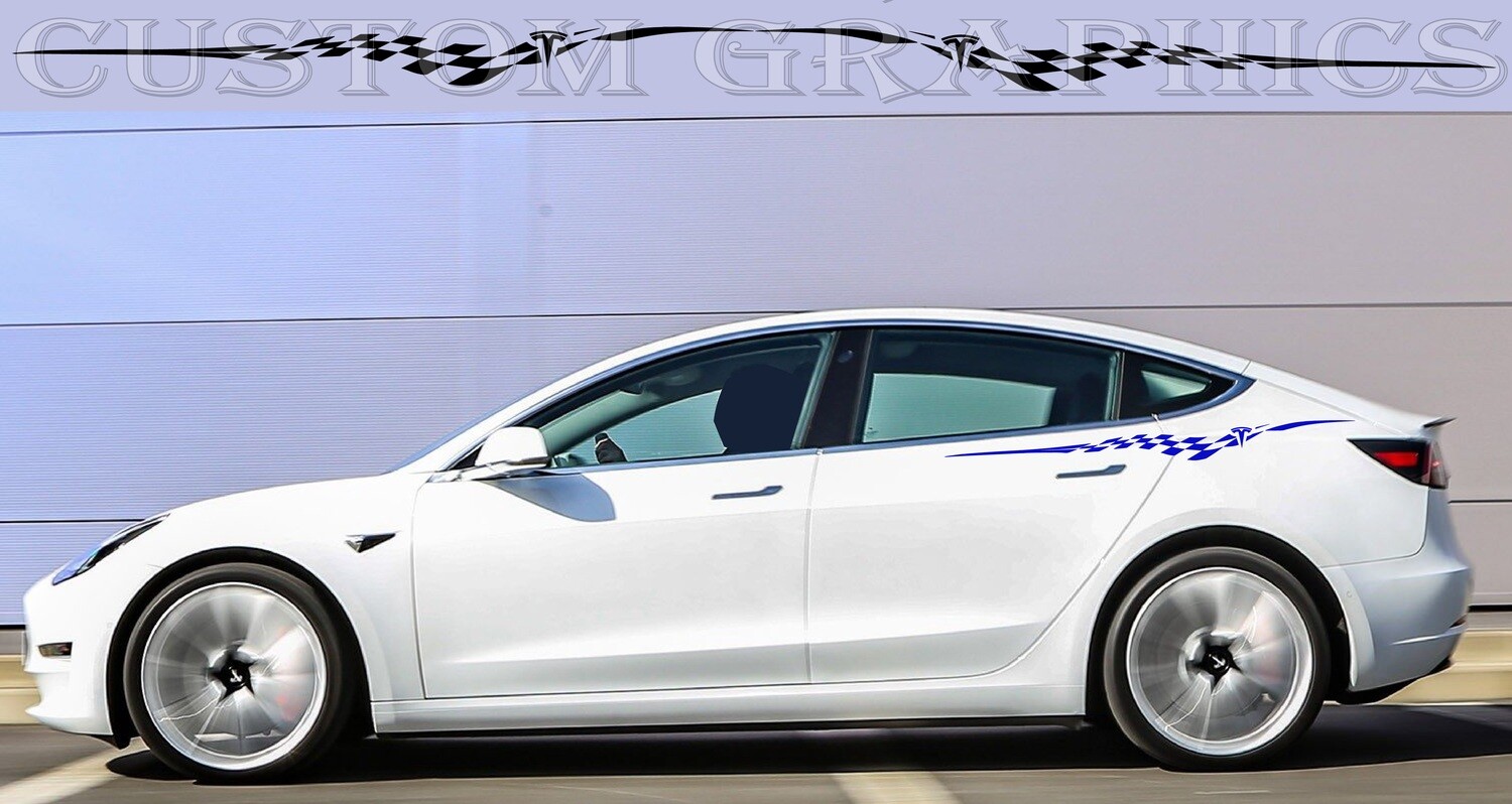 Side Door Stripe Custom kit Stickers Set Kit Compatible with Model 3