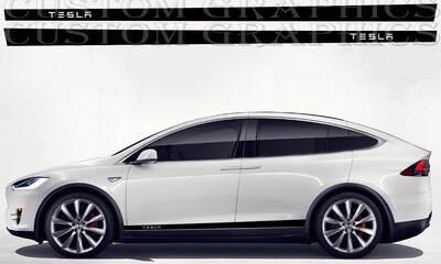 2X Side door stripe vinyl decal graphic sticker Kit Compatible with Model X