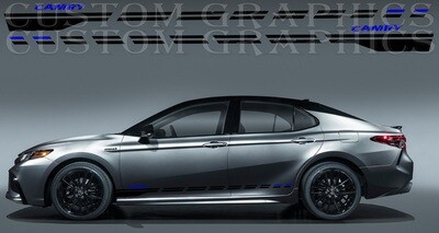 2X Side door stripe vinyl decal graphic sticker Kit Compatible with Camry Hybrid 2021