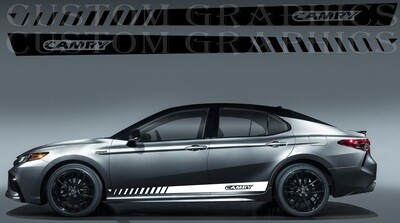 Pair of Sport Side Stripes Decal Sticker Vinyl Compatible with Camry Hybrid 2021