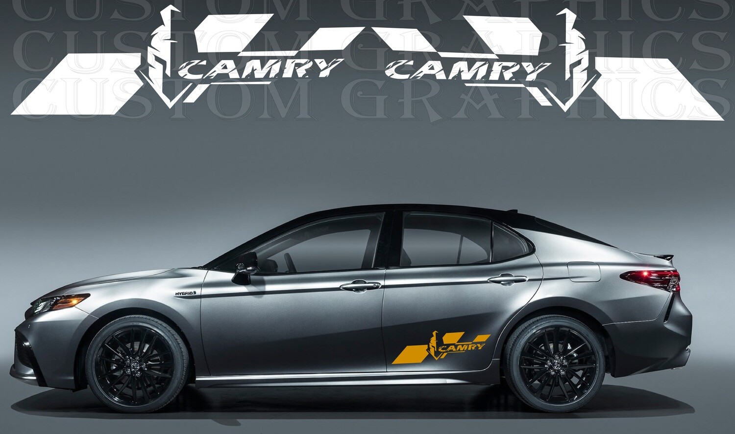 2x body decals side stripe sticker logo Compatible with Camry Hybrid 2021