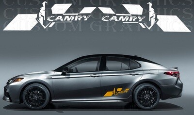 2x body decals side stripe sticker logo Compatible with Camry Hybrid 2021
