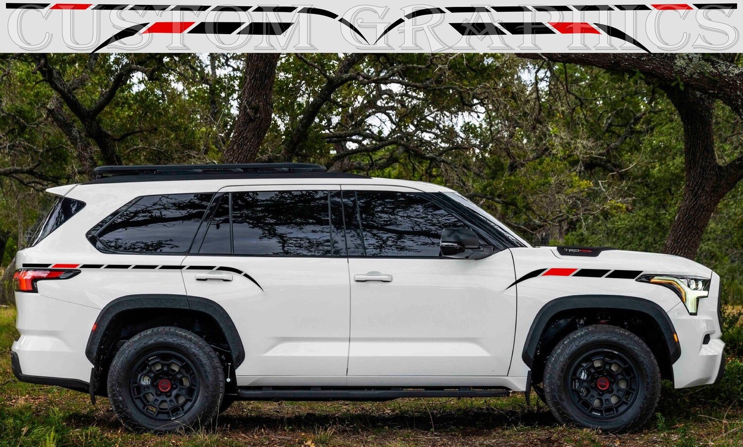4x Sport Side door sticker racing design Compatible with Sequoia-2023