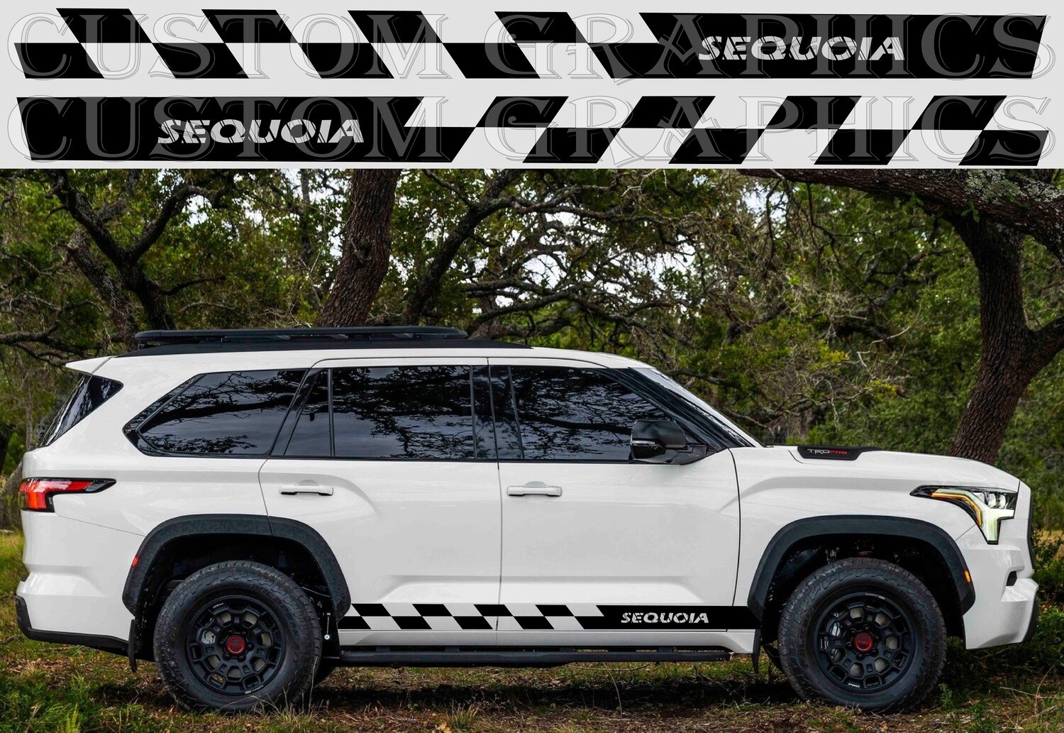Set of Stickers Decal Stripe body kit  Compatible with Sequoia-2023