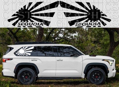 Set of Racing Side Stripes Decal Sticker Graphic Compatible with Sequoia-2023