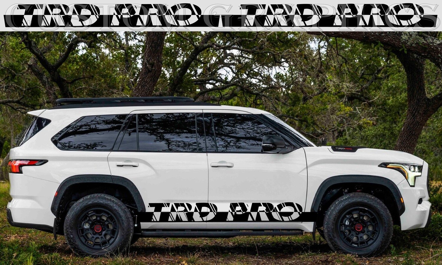 Pair of Sport Side Stripes Decal Sticker Vinyl Compatible with Sequoia-2023