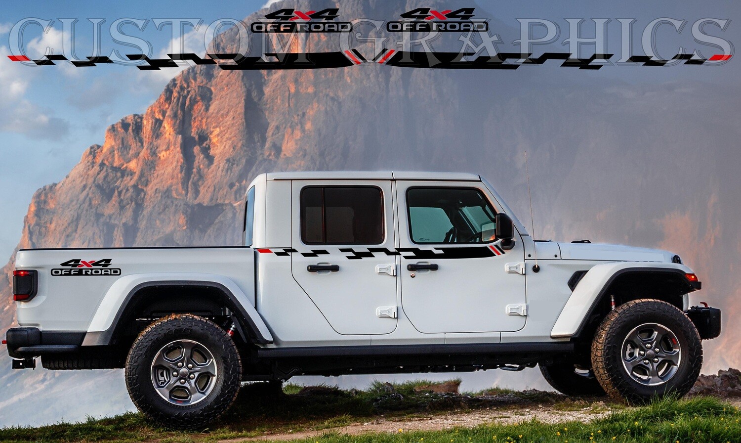 Sport Sticker Decal Side Door Stripes Compatible with Gladiator