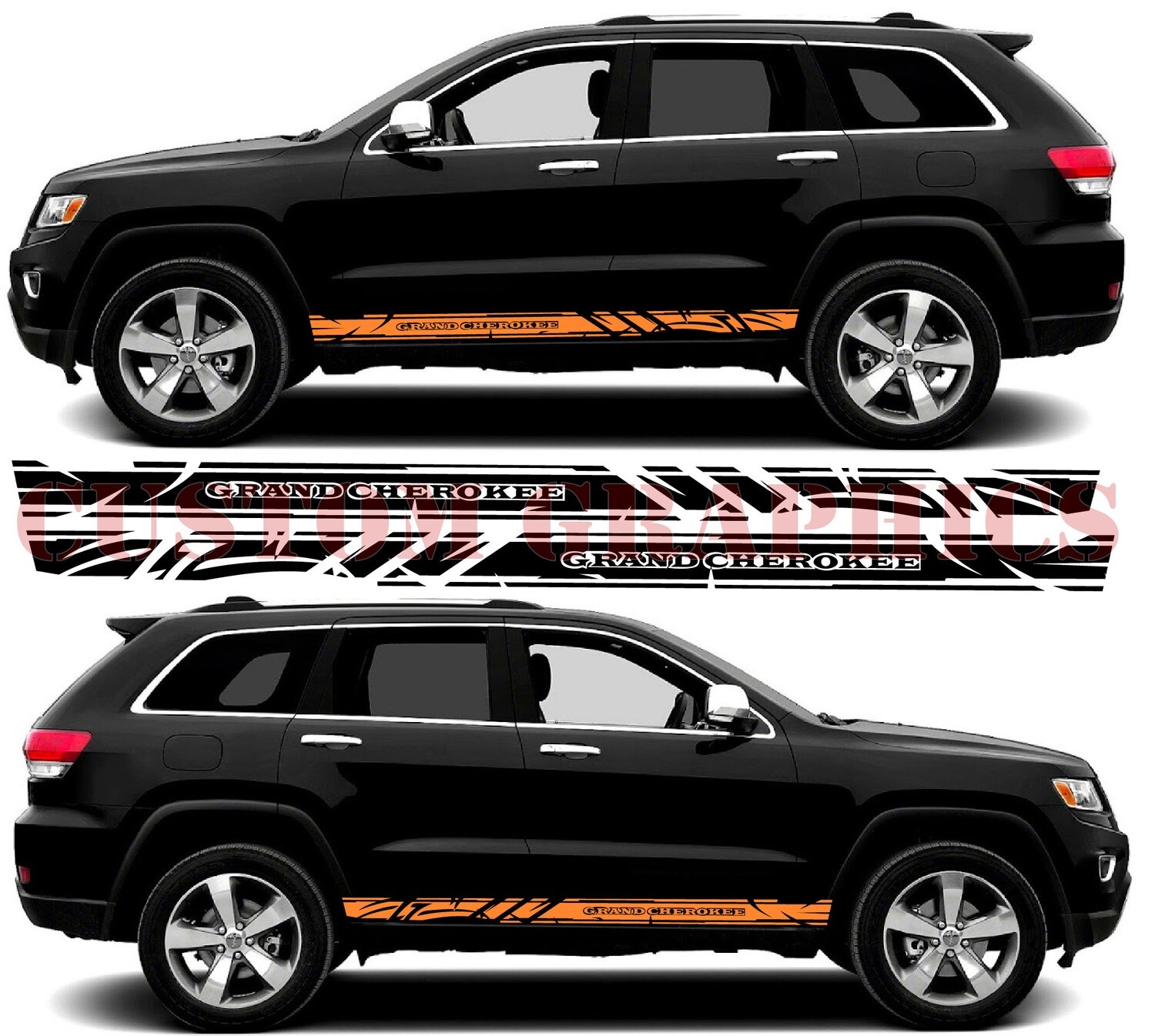 Set of Stickers Decal Stripe body kit Compatible with Grand Cherokee