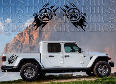 Decal Graphic Sticker Door Sport Stripe Kit Compatible with Gladiator