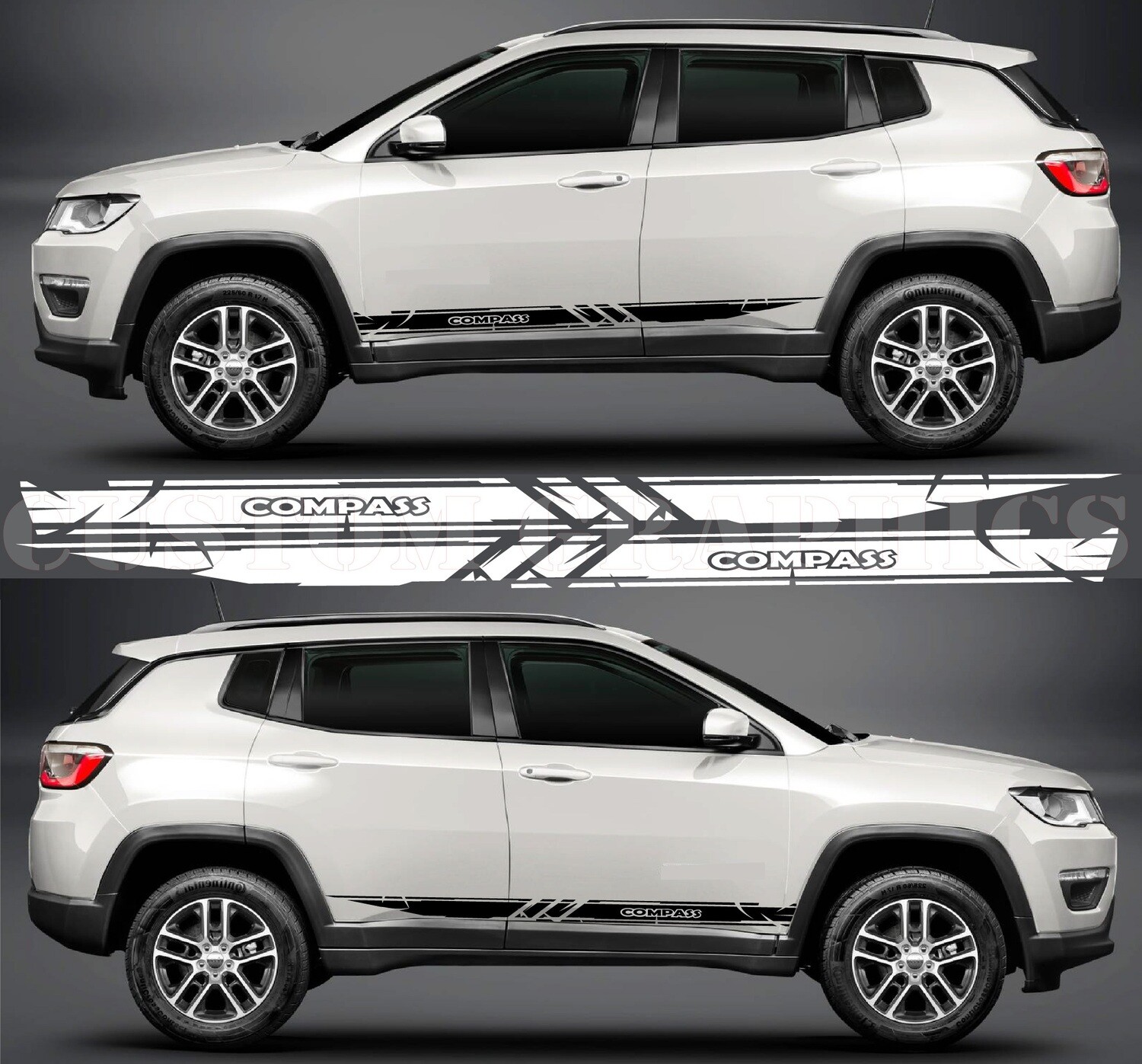 Side Stripe Decal Graphic Sticker Kit Compatible with Compass 2022