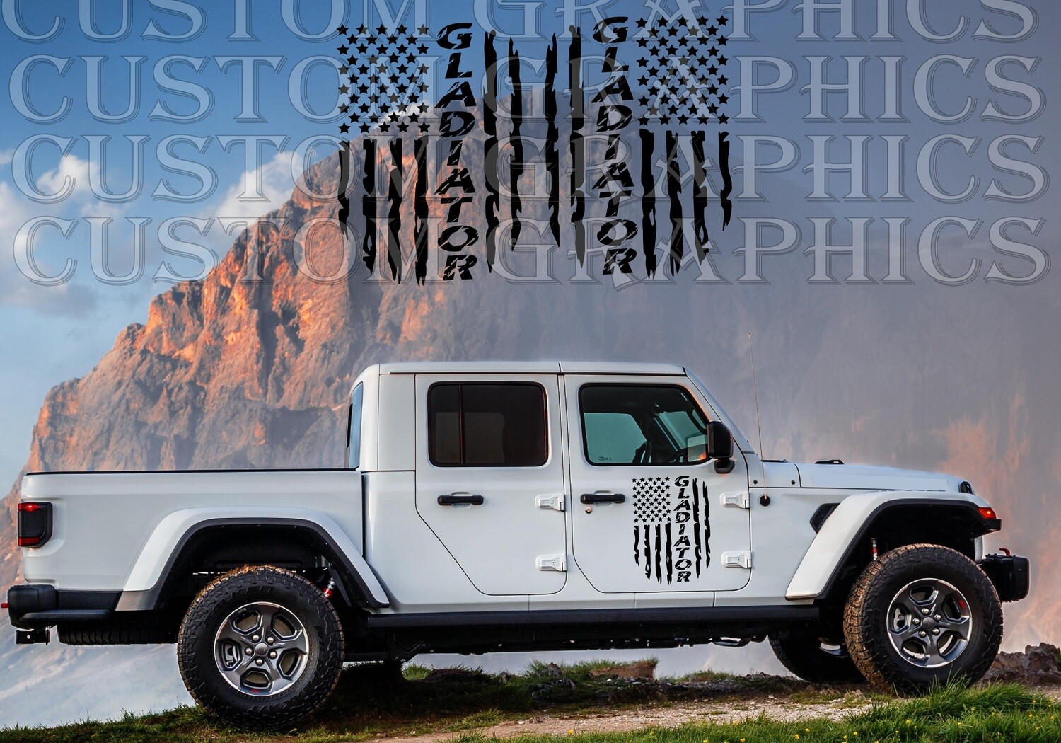 Side door vinyl decal sticker Compatible with Gladiator