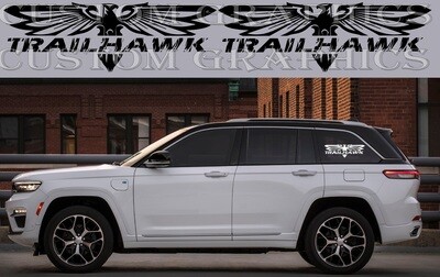 Set of Racing Side Stripes Decal Sticker Graphic Compatible with Grand Cherokee