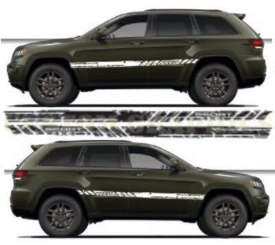 Pair of Sport Side Stripes Decal Sticker Vinyl Compatible with Grand Cherokee