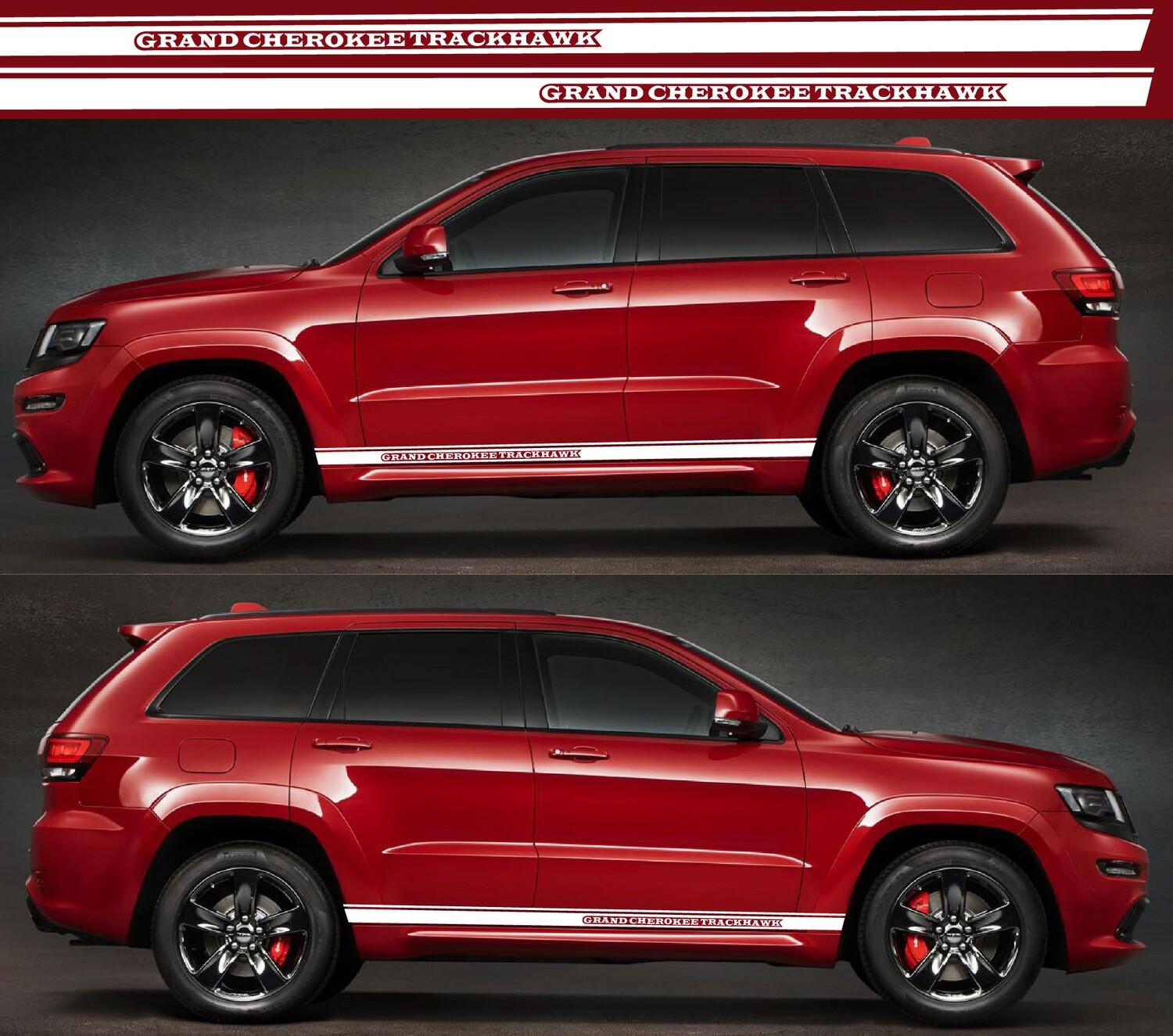 2x body decals side stripe sticker Compatible with Grand Cherokee