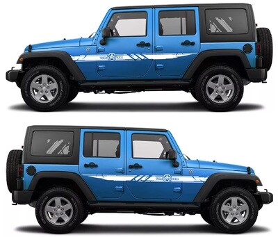 Side Door Stripe Custom kit Stickers Set Kit Compatible with Wrangler