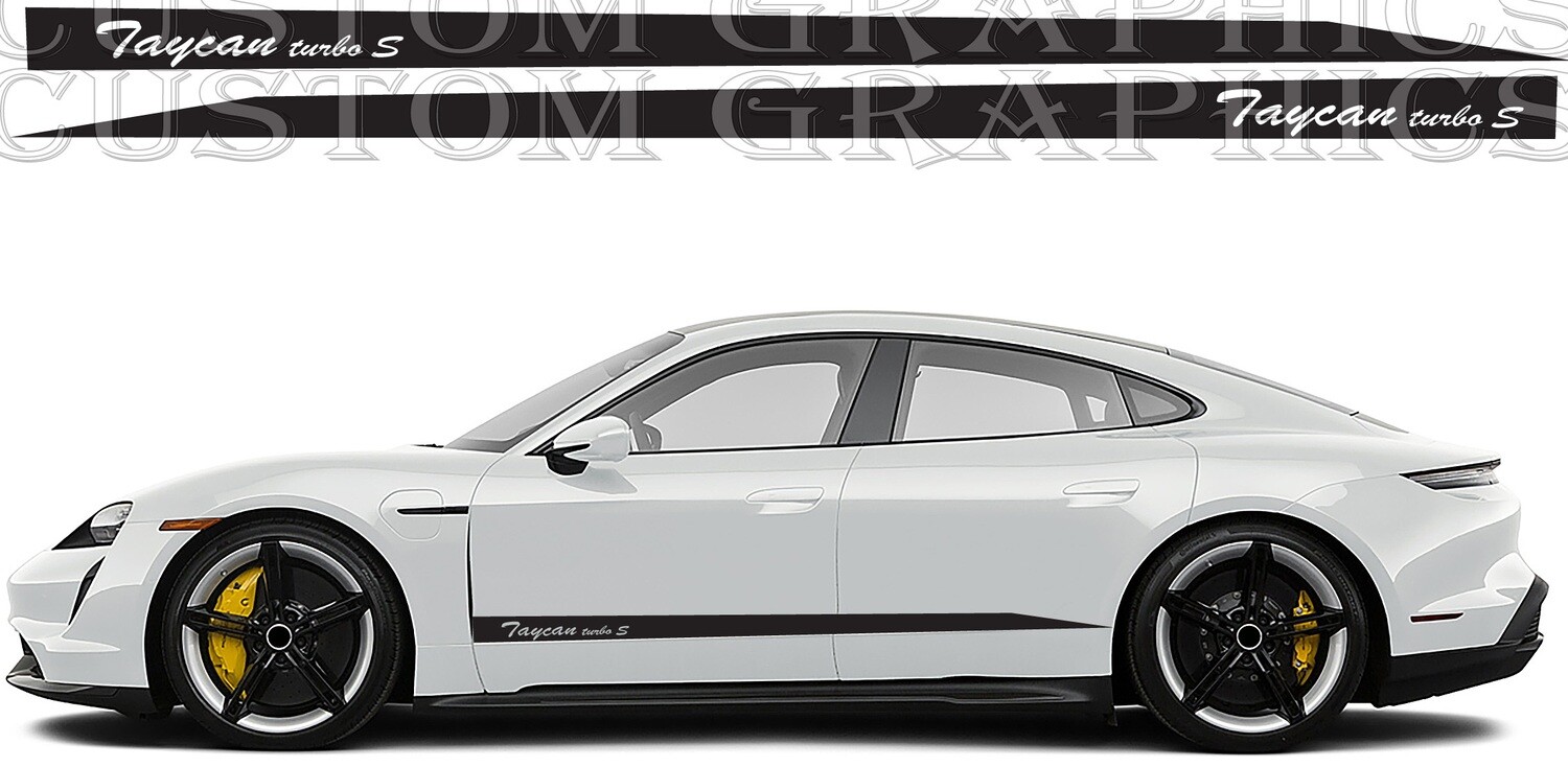 2x Side door vinyl decal sticker Compatible with Taycan Turbo S Cross Turismo 2022