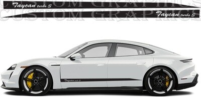 2x Side door vinyl decal sticker Compatible with Taycan Turbo S Cross Turismo 2022