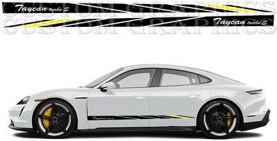 Sport Sticker Decal Side Door Stripes Compatible with Taycan Turbo S Cross Turismo 2022