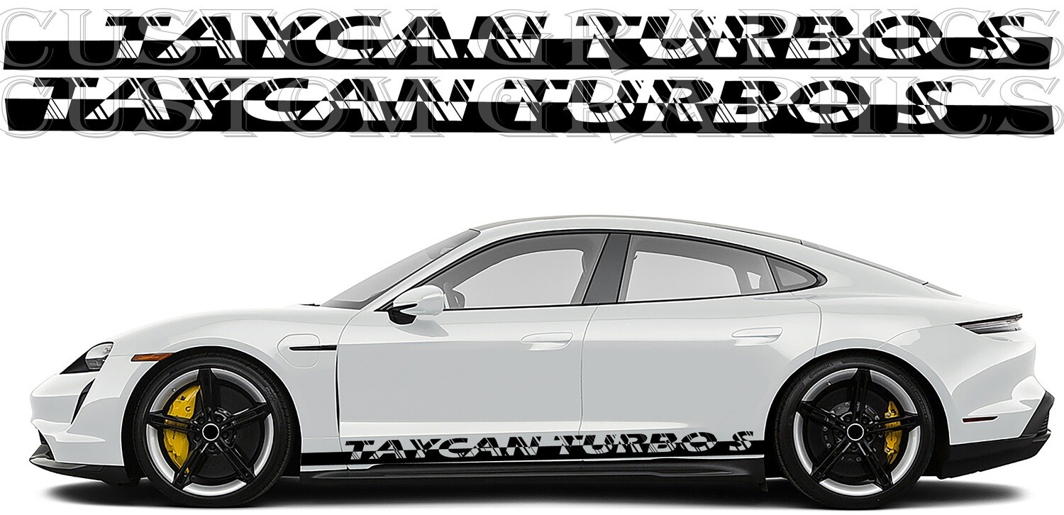 Side Door Stripe Custom kit Stickers Set Kit Compatible with Taycan Turbo S Cross Turismo 2022