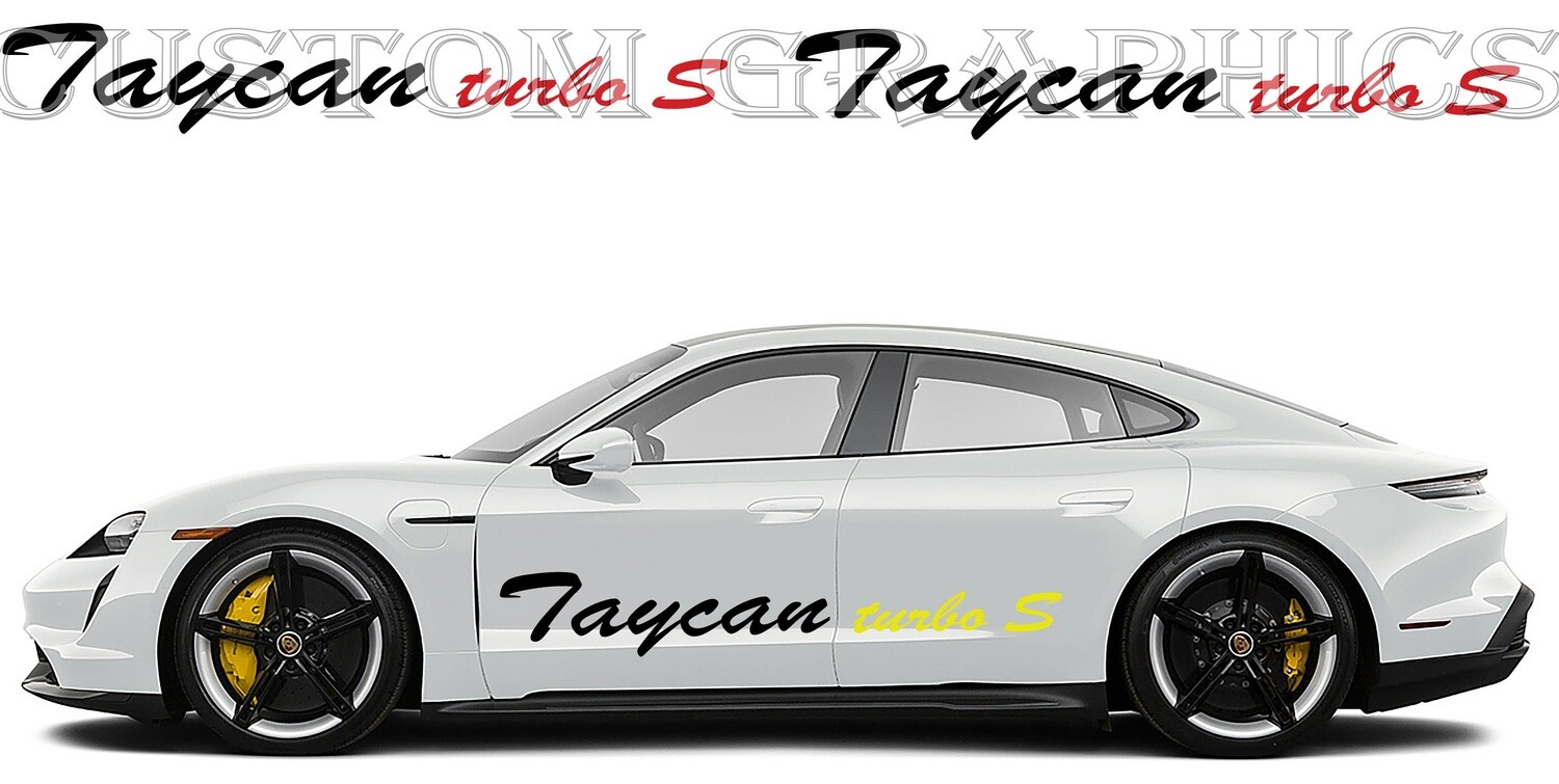 2 Sport Side door sticker racing design Compatible with Taycan Turbo S Cross Turismo 2022