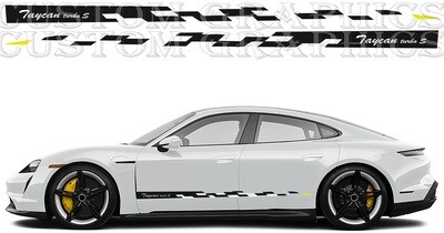 2X Side door stripe vinyl decal graphic sticker Kit Compatible with Taycan Turbo S Cross Turismo 2022