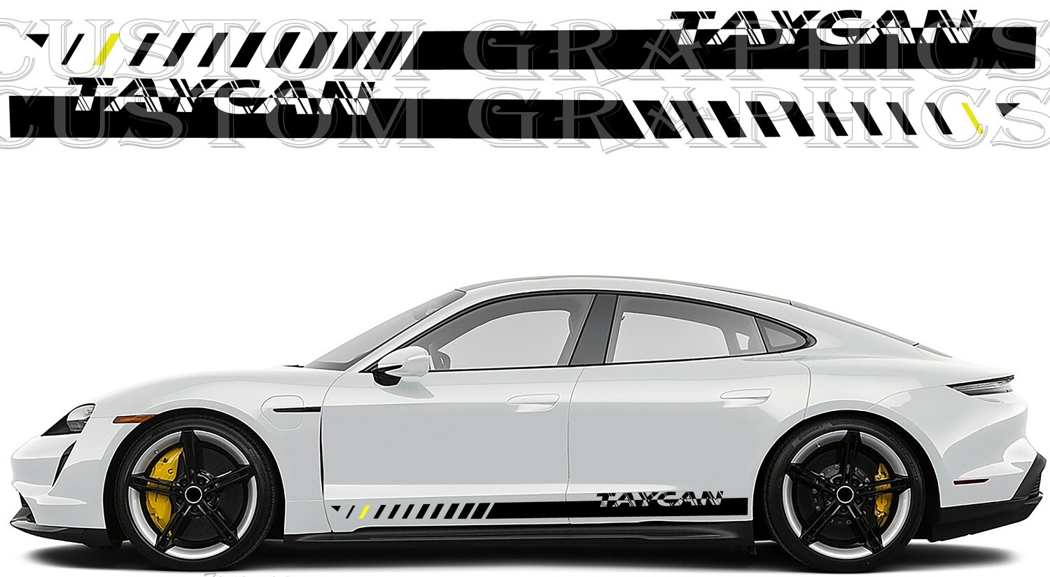 2x body decals side stripe sticker Compatible with Taycan Turbo S Cross Turismo 2022