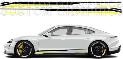 2x body decals side stripe sticker Compatible with Taycan Turbo S Cross Turismo 2022